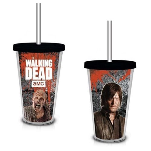 The Walking Dead Daryl and Zombie Walker 18 oz. Travel Cup